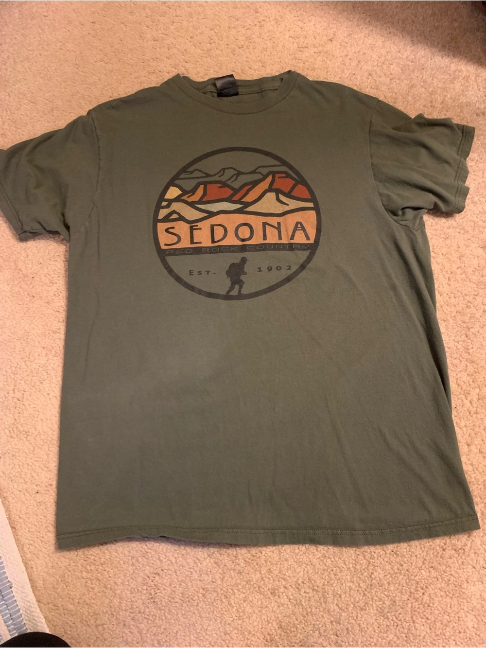 Graphic Crew Neck T-Shirt - Olive Green